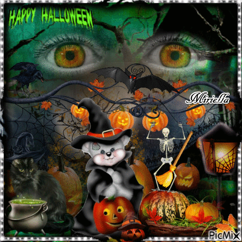 Bonne  féte  d'halloween  a vous  toutes  &  tous ! - GIF animasi gratis