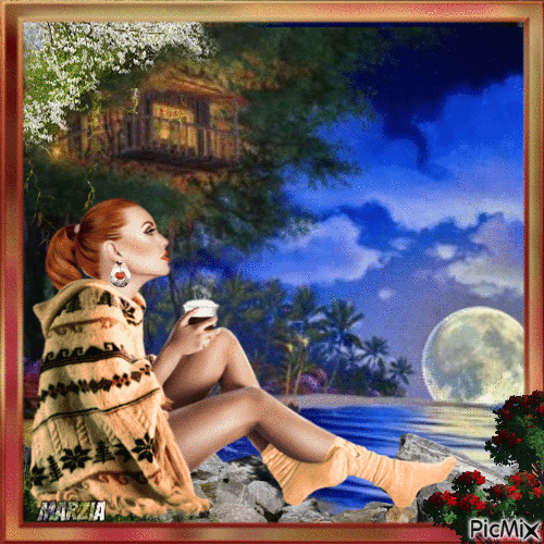 marzia - Donna al chiaro di luna - Nemokamas animacinis gif