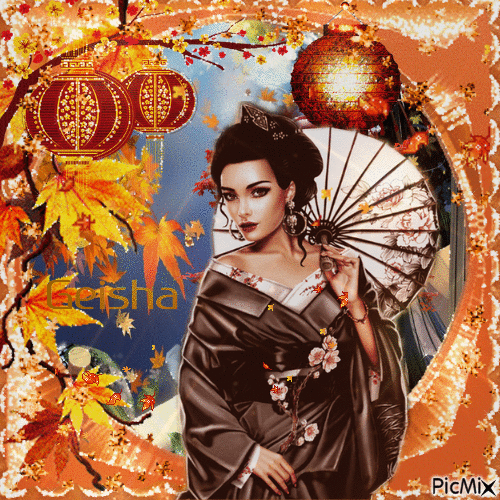 Herbst-Geisha - Kostenlose animierte GIFs
