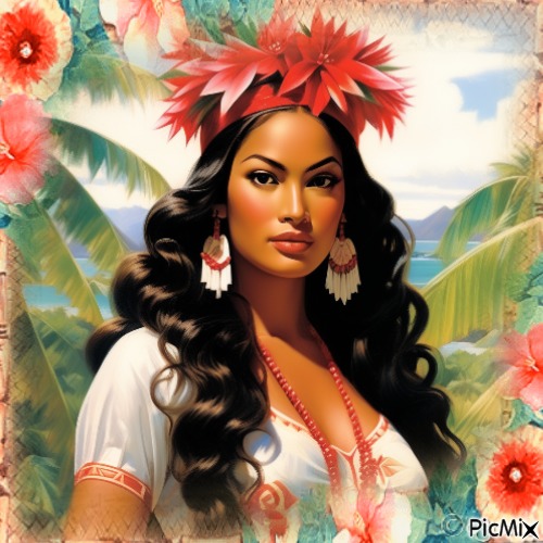 FEMME TAHITIENNE - Free PNG