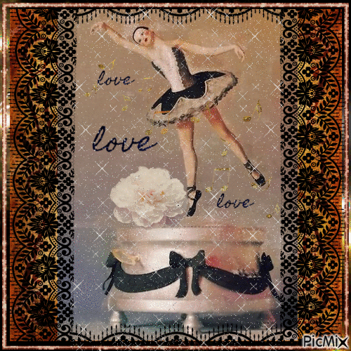 Ballerina in love - GIF animé gratuit
