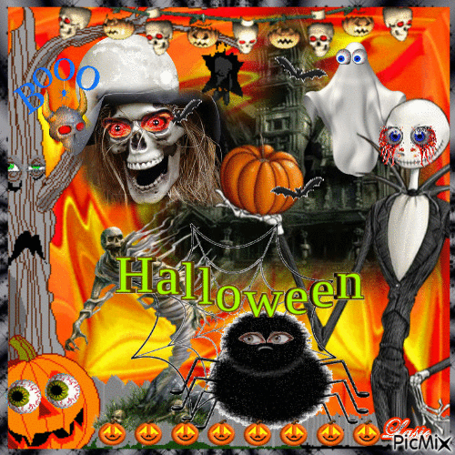 Boooo chere ami*es, je vous souhaite une Joyeux Halloween a tous Booooo ♥♥♥ - GIF animé gratuit
