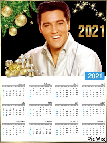 Calendrier 2021. ELVIS - Free PNG