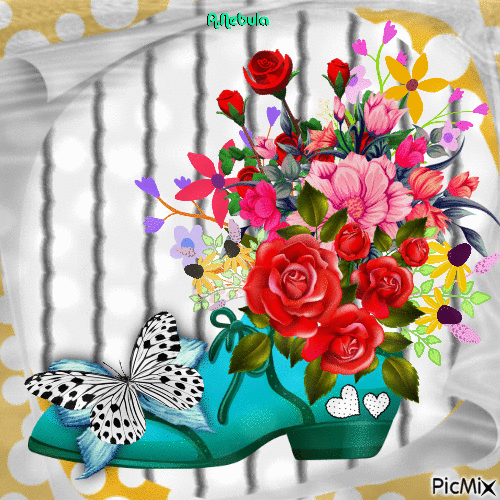 Flowers shoe - Free animated GIF