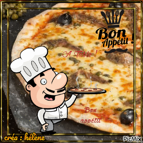 pizza aux anchois - bon appétit - Bezmaksas animēts GIF