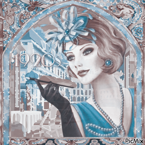 1920s Art deco vintage woman flapper - Gratis geanimeerde GIF