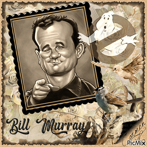Caricatura di Bill Murray - Gratis geanimeerde GIF