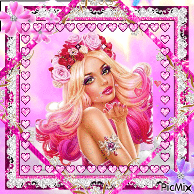 pink heart love - Gratis geanimeerde GIF