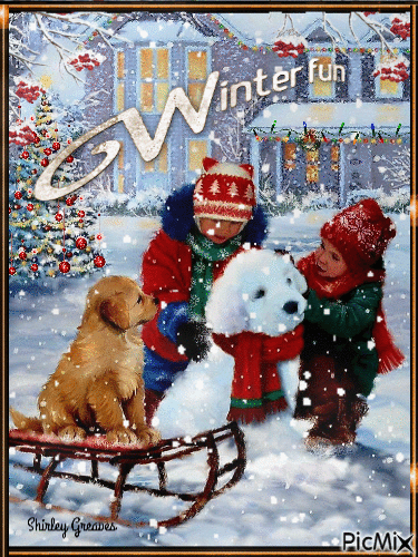Winter fun - GIF animé gratuit