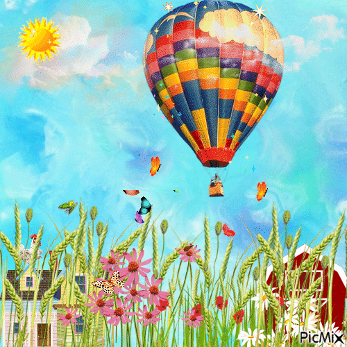 hot air balloon - Nemokamas animacinis gif