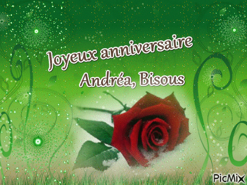 Joyeux anniversaire Andréa - Бесплатный анимированный гифка