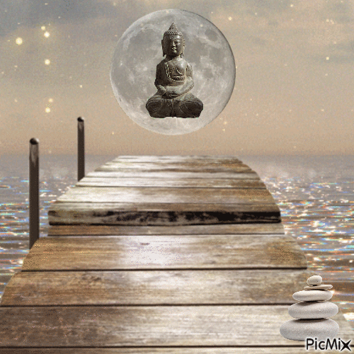 stoned buddha levitation - Gratis animeret GIF