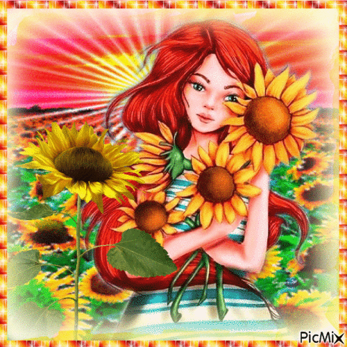 sun flower lover - GIF เคลื่อนไหวฟรี