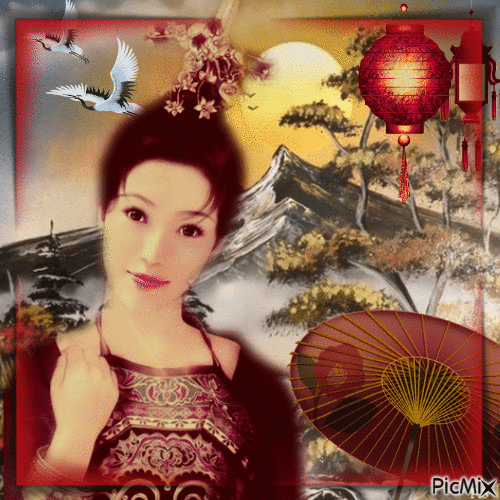 Porträt einer orientalischen Frau - Gratis animeret GIF