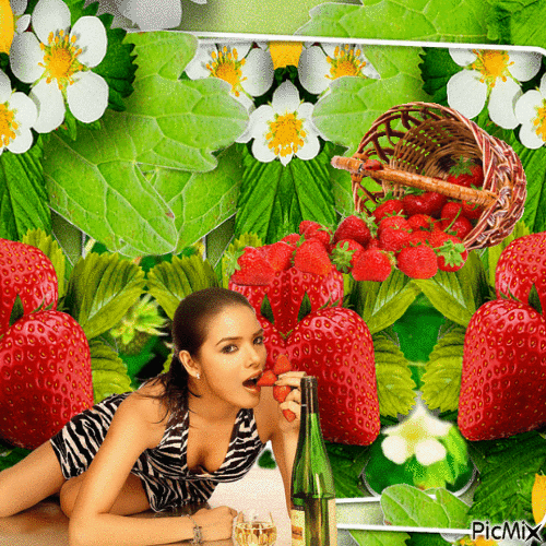 Strawberries - GIF animado grátis
