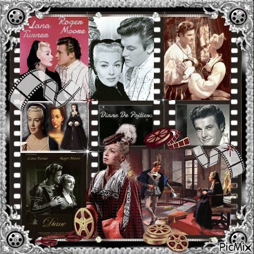 Lana Turner & Roger Moore, Acteurs américains - Bezmaksas animēts GIF