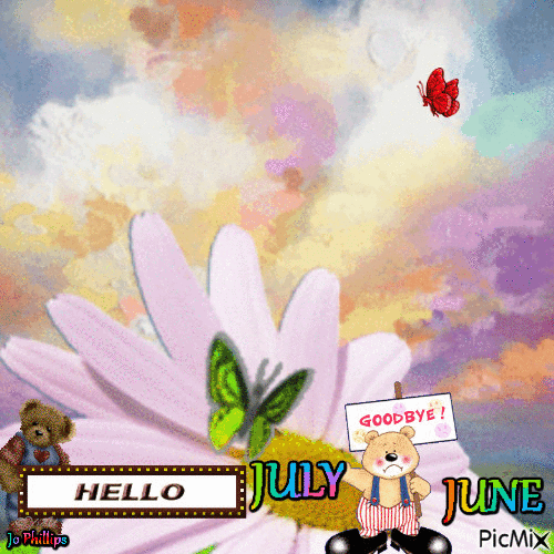 bye june hello july - 免费动画 GIF