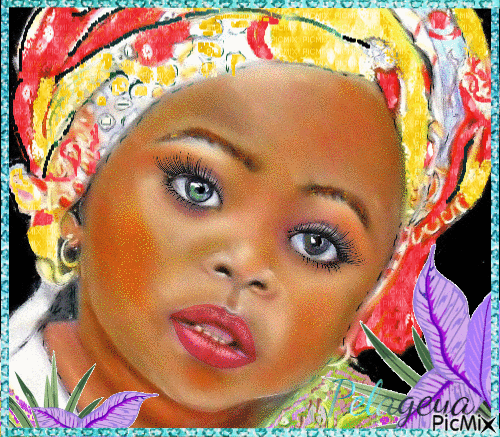 Portrait ethnique d'enfant3МЕСТО - GIF เคลื่อนไหวฟรี