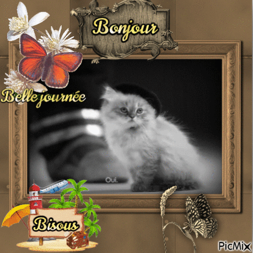 bonjour belle journée bisous - Darmowy animowany GIF