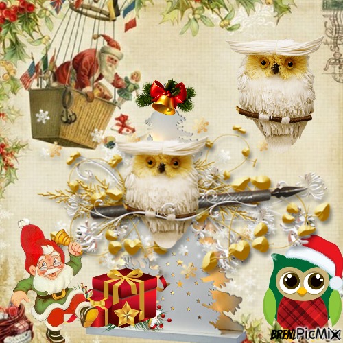 Christmas owl - gratis png