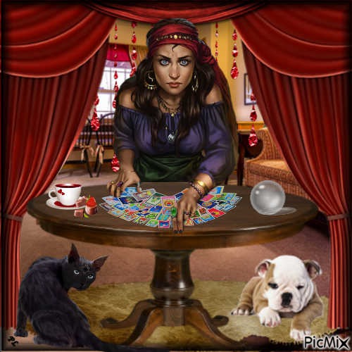 La joueuse de cartes - Contest - ücretsiz png