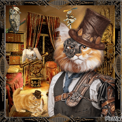 Steampunk Tiere - Free animated GIF