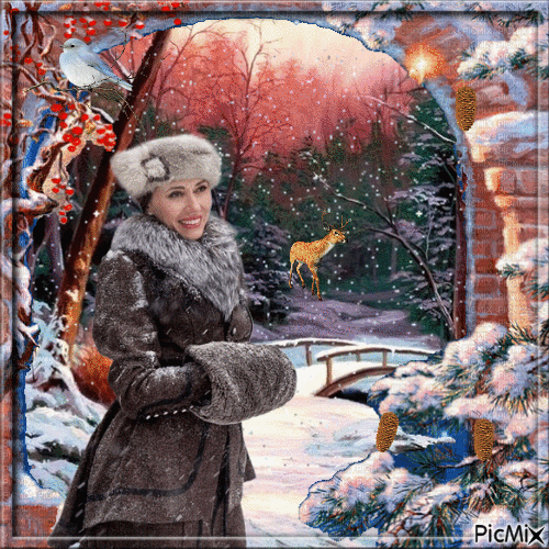 Чудесный зимний день - Ingyenes animált GIF