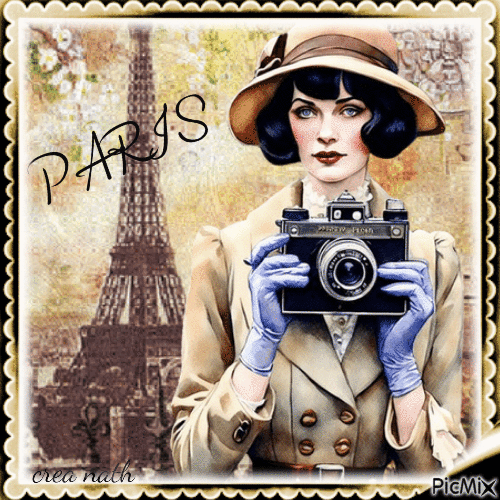Femme vintage à Paris...concours - Free animated GIF