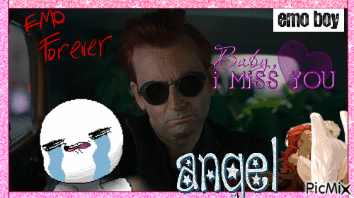Crowley Good Omens missing his angel - Free animated GIF