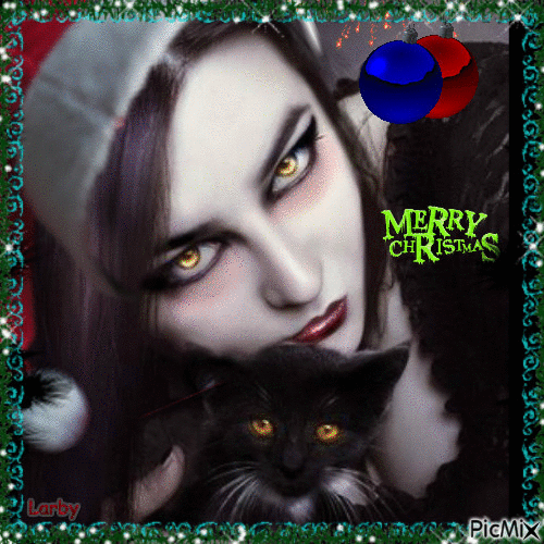 Portrait of Gothic girl for Christmas !!!!! - 免费动画 GIF