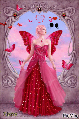 papillon de l'amour ♥ - GIF animasi gratis