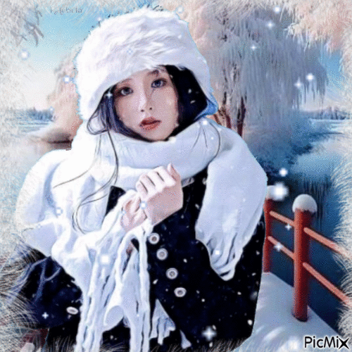Woman in Winter-contest - GIF animate gratis