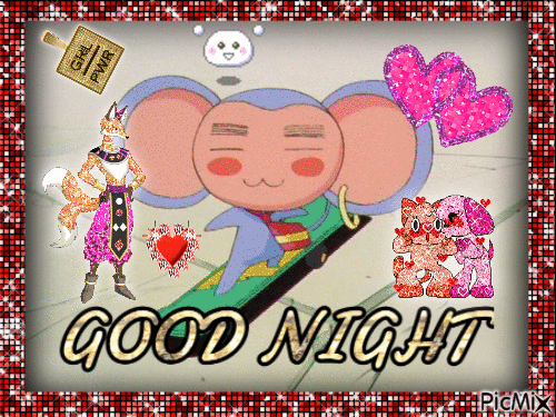 chu chu says good night - Безплатен анимиран GIF