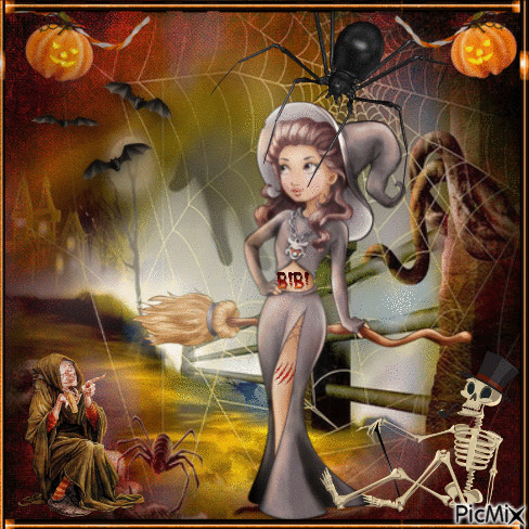 Bibi à la nuit Halloween - Ücretsiz animasyonlu GIF