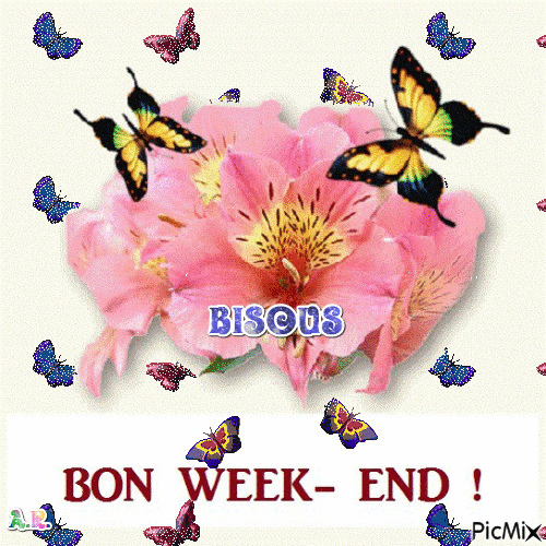 Bon Week-end papillon - Bezmaksas animēts GIF