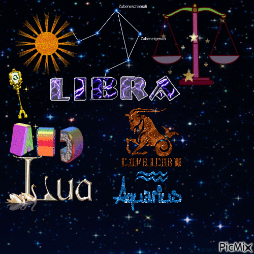 sol libra asc capric lua aquario - Бесплатный анимированный гифка