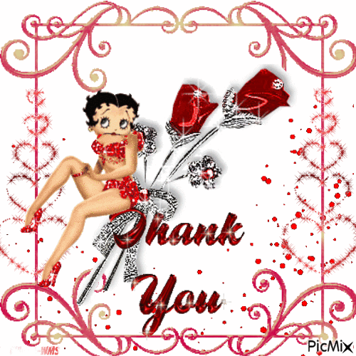 Betty Boop-thank you - 免费动画 GIF