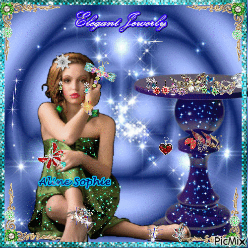 Elegant Jewelry  with girl By Alina Sophie - Бесплатный анимированный гифка