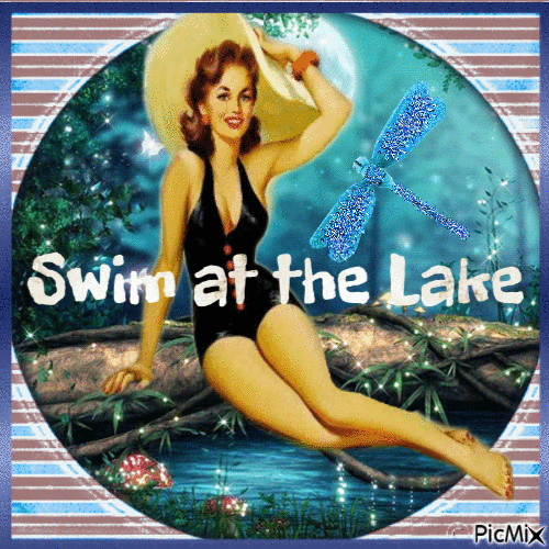 Pequeño baño en el lago - Animovaný GIF zadarmo