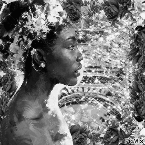 woman black white - Gratis animeret GIF