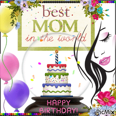 happy birthday mom - Безплатен анимиран GIF