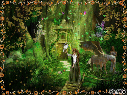 La porte de la forêt magique - Gratis animeret GIF