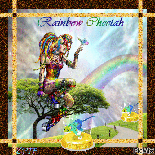 Rainbow Cheetah - GIF animé gratuit