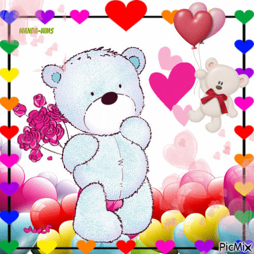 valentines-bears-love - Δωρεάν κινούμενο GIF