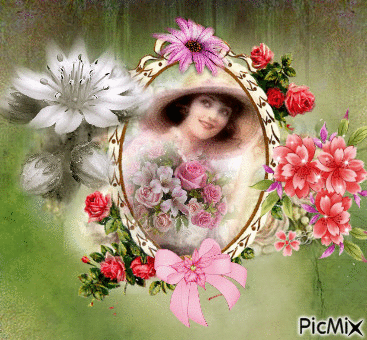 vintage floral - Ilmainen animoitu GIF