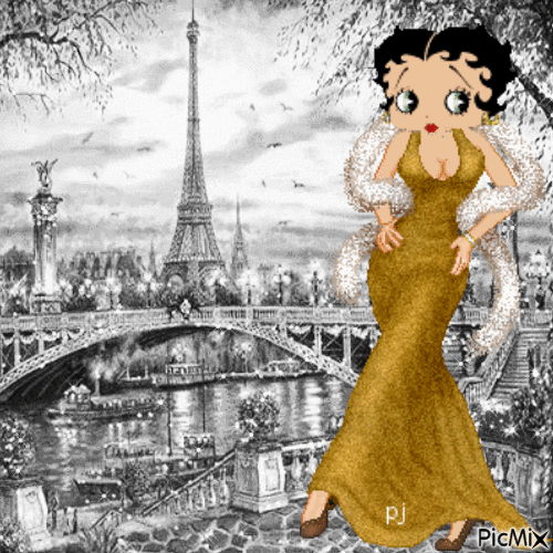 betty boop in paris contest - GIF animate gratis