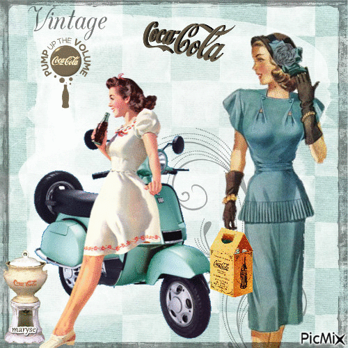 vintage coca cola - GIF animé gratuit