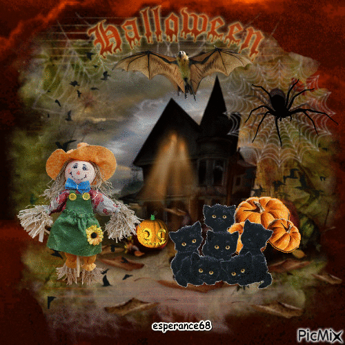 Pumpkin Scarecrow - GIF animado gratis