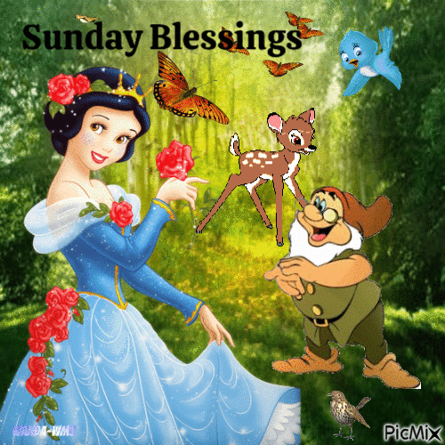 Sunday-blessings-cartoon-princess - Бесплатный анимированный гифка