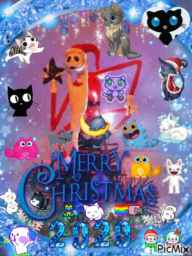 Merry Christmas 2020 CATS CATS CATS - Free animated GIF